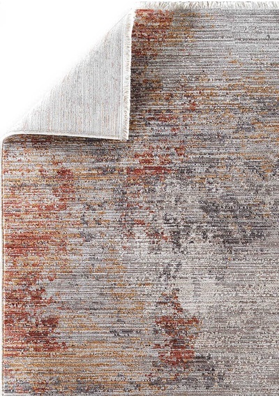 Indiana Abstract Desenli Vintage Eskitme Görünümlü Modern Halı In01 Multi Turuncu