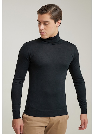 D's Damat Ds Damat Regular Fit Siyah Düz Örgü Kazak 5hf0606320071 001