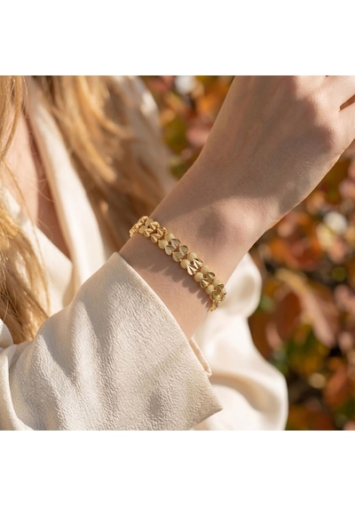 Premium Şık Ve Parlak Lovelle 24k Gold Kaplama 8 Mm Kadın Bijuteri Bileklik 3183kbv5d11 18cm Altın
