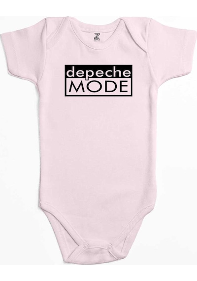 Zepplin Giyim Depeche Mode Text Pembe Bebek Body Zıbın