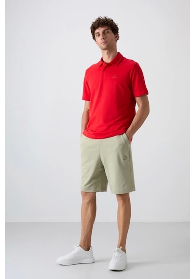 Lumberjack Çağla Pamuklu Kalın Yumuşak Dokulu Comfort Fit Basic Erkek Şort - 81260 Yeşil