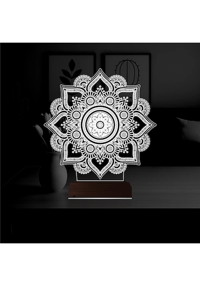 Luvivia Mandala 3d Lamba - Masa Gece Lambası V3 Şeffaf