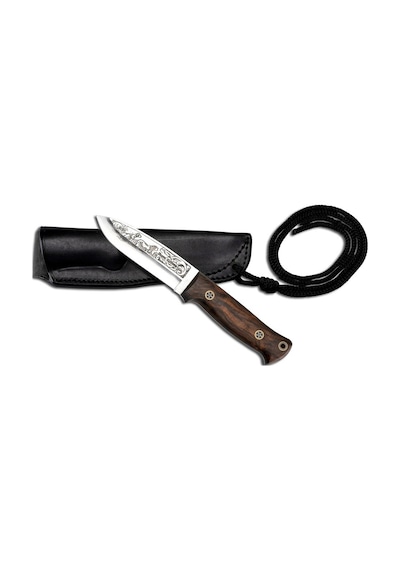 Bora Knives Bora 511 Survivor Kök Ceviz Sap Gravürlü Kamp Bıçak Kahverengi