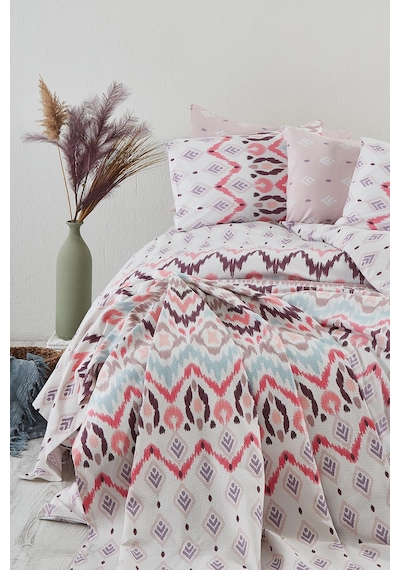 Cotton Life Astec Pembe Çift Kişilik %70 Pamuk %30 Pes Kutulu Nevresim Takımı Pembe