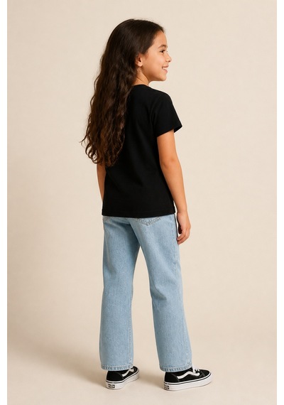 Eray Alp Kids Unisex Çocuk Baskılı Atatürk Tişört Yazlık Günlük Model Siyah