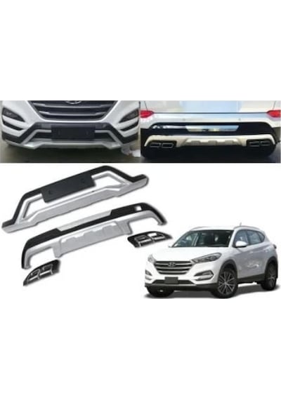 Hyundai Tucson Ön Arka Tampon Koruması Difüzör 2015-2018 Arası Makyajsız Kasa