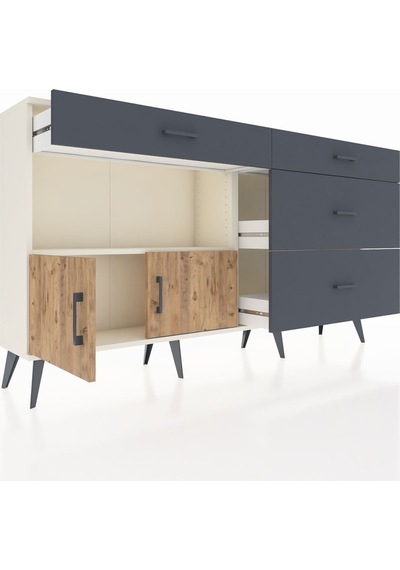 Arges Konsol Tek Raflı 4 Çekmeceli 2 Kapaklı 176x30x99 Aytaşı-çam Aytaşı-çam/antrasit Arges Konsol Tek Raflı 4 Çekmeceli 2 Kapaklı 176x30x99 Aytaşı-çam Aytaşı-çam/antrasit