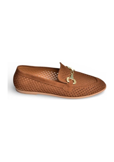 Fox Shoes Y291262402 Taba Süet Toka Detaylı Kadın Babet Taba