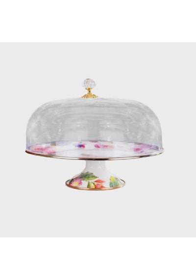 Miss Betty Rose Deluxe Emaye Ayaklı 30 Cm Kek Fanusu 16895-07 30 Cm