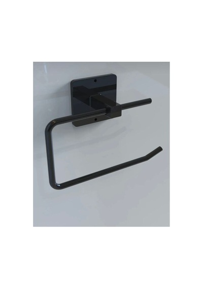 Buççin Online Mağaza Yapışkanlı Siyah Açık Tuvalet Kağıtlığı/wc Kağıtlık Metal Siyah Çok Renkli