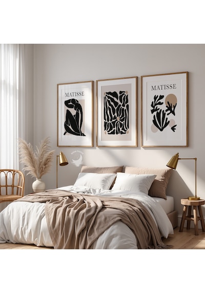 Matisse Minimalist Poster Seti 3'lü Modern Bohem Duvar Dekoru