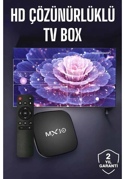 Tv Box Android Uyumlu 4 Çekirdekli Wifi Bağlantılı 4k Siyah