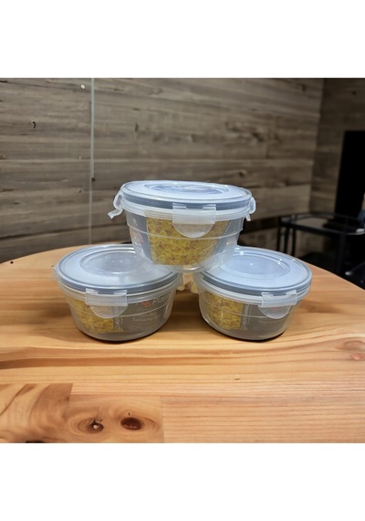 Sermer Pazarlama 3 Adet Kilitlenebilir 0.50 Litre Saklama Kabı Buzdolabı Düzenleyici Beyaz