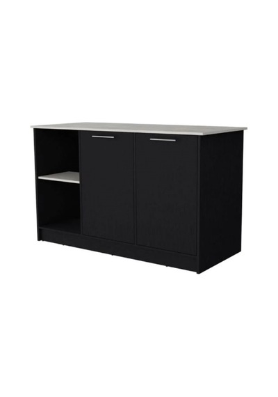 Kumsal Mutfak Adası - Antrasit-150 Cm-beyaz Tezgahlı Antrasit
