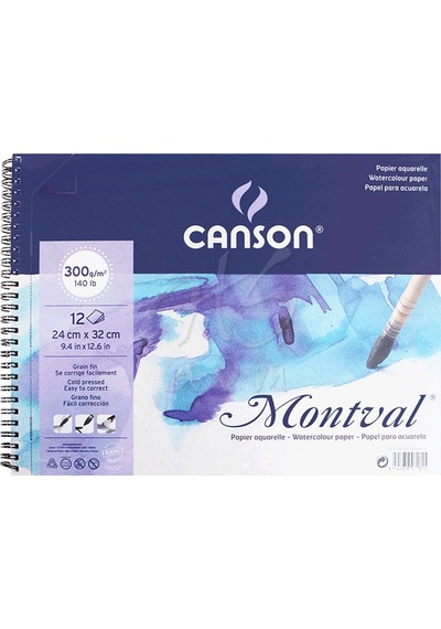 Canson Montval Spiralli Sulu Boya Blok 300G 12 Yaprak 24X32 Cm N11.4962