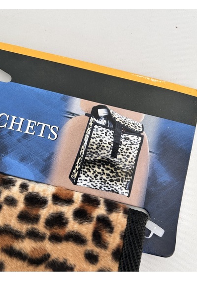 Leopar Desenli Oto Koltuk Arkası Organizer Çanta 21x19x7cm
