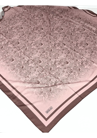 Miray Nevada Büyük Boy Organik Pamuk Eşarp - 120 X 120 - 6731 Kahverengi