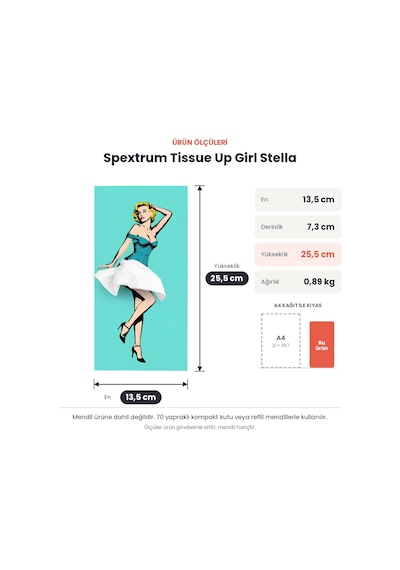 Spextrum Tissue Up Girl Stella Peçetelik Mavi