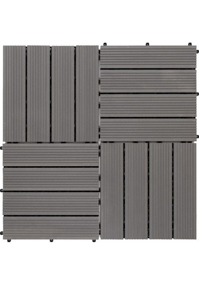 Kompozit Ahşap Karo Deck Grey - 30X30Cm