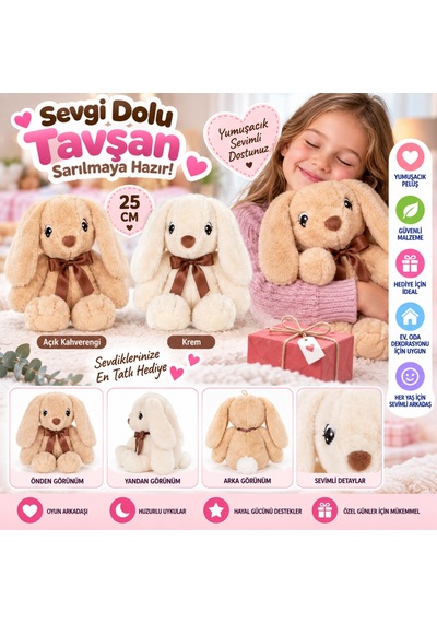 4764 Peluş Tavşan Oturan 25cm 2r Adet Fiyatıdır