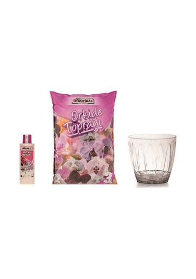Orkide Toprağı, Orkide Saksısı (1.5L) Ve Orkide Besini 3'Lü Seti