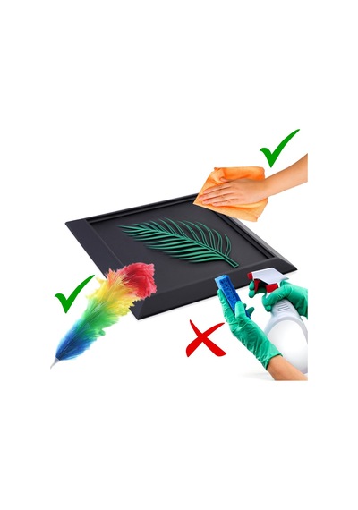 Zekupp Yaprak Temalı Ahşap Tablo, Duvar Dekorasyonu El Yapımı Tab (480101012)