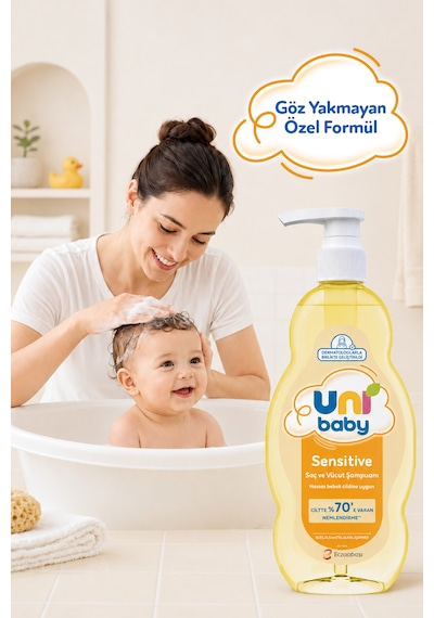 Uni Baby Sensitive Saç Ve Vücut Şampuanı 900 ML 3'lü