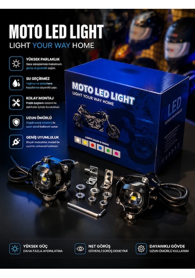 Moto Led Lıght Güçlü Aydınlatma, Güvenli Sürüş