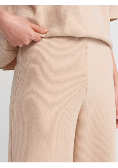 Dilvin 71833 Geniş Paça Fitilli Pantolon Bej