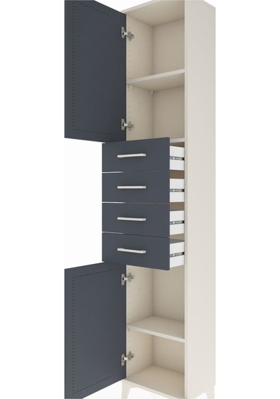 Arges Dolap 3 Raflı 4 Çekmeceli 2 Kapaklı 44x30x221 Aytaşı-an... Aytaşı