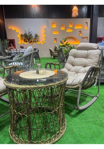 Rattan Lucas Bistro Sallanır Çay Seti, Kahverengi, Bahçe Balkon Mobilyası Rattan Lucas Bistro Sallanır Çay Seti, Kahverengi, Bahçe Balkon Mobilyası