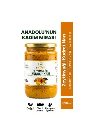 Kudret Narı Püresi 850 ml Kudret Narı Macunu Zeytinyağlı Kantaron Çörek Otu Susam Yağlı