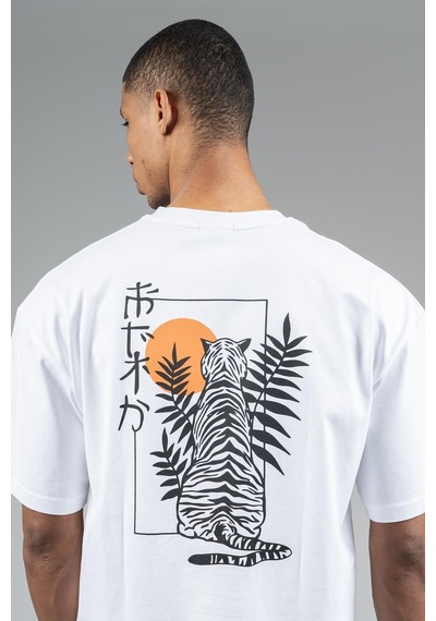 Maraton Sportswear Oversize Erkek Bisiklet Yaka Kısa Kol Basic Beyaz T-shirt 23243-beyaz Beyaz