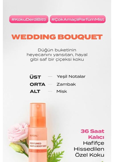 Uzun Süreli Nemlendirici Parfümlü Saç&vücut Misti Perfumed Hair & Body Mist Wedding Bouquet