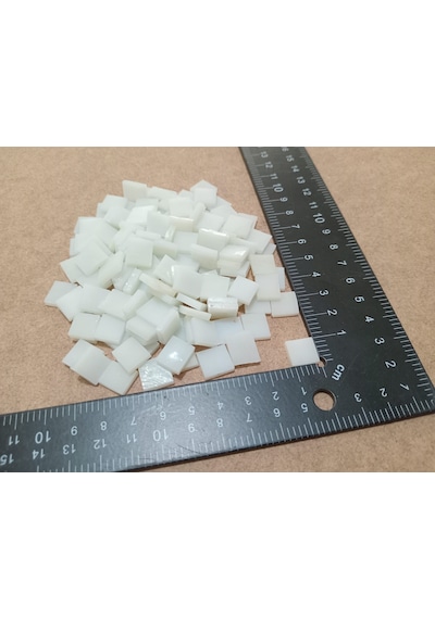Krem Rengi Kare Vitray Cam Mozaik Taşı - Sanatsal Mozaik İçin Yaklaşık 10 X 10 Mm