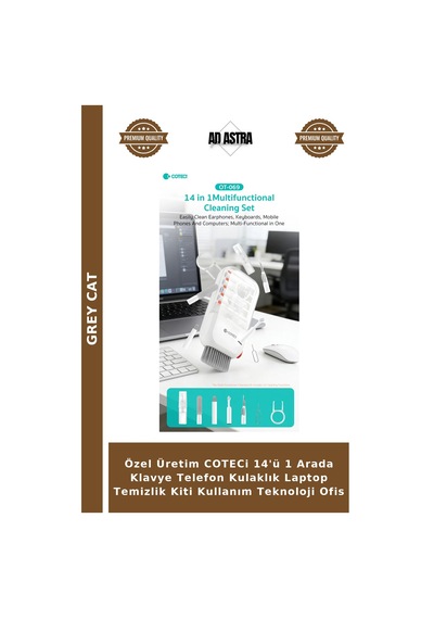 Özel Üretim Coteci 14'ü 1 Arada Klavye Telefon Kulaklık Laptop Temizlik Kiti Kullanım Teknoloji Ofis