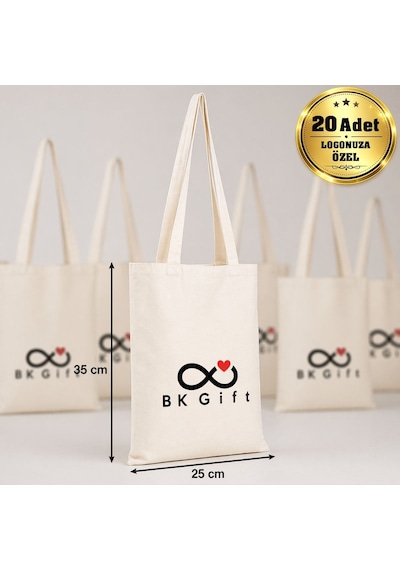 Logonuza Özel 20 Adet Ham Bez Çanta 25 X 35 Cm Promosyon Logo Baskılı Ham Bez Çanta Ham Renk