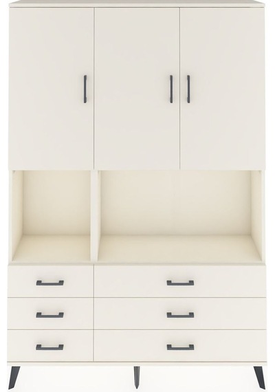 Arges Dolap 6 Raflı 6 Çekmeceli 3 Kapaklı 132x30x195 Aytaşı-a... Aytaşı