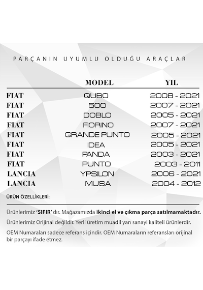 Fiat Doblo, Citroen Nemo İçin Hava Filtre Kazan Lastik Seti 3'lü