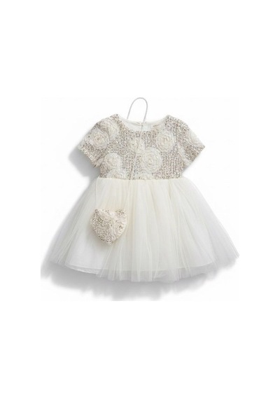Zekids Kız Çocuk Tasarım Pullu Abiye Elbise-17235 Bej Zekids Kız Çocuk Tasarım Pullu Abiye Elbise-17235 Bej