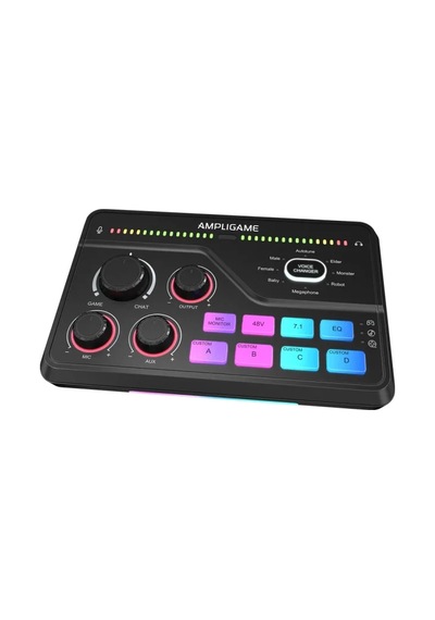 Fifine Ampligame Sc8 Usb Oyuncu Ses Mikseri Siyah