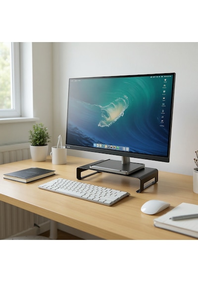 Prexua Riser Masaüstü Monitör Standı - Monitör Yükseltici - Medium - Siyah - Rsr8040bl