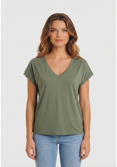 Only Onlfree Life S/s V-neck Lace Top Jrs Kadın T-shirt 15369294 Yeşil Only Onlfree Life S/s V-neck Lace Top Jrs Kadın T-shirt 15369294 Yeşil