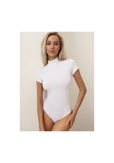 Lirona Fit Kalıp Dik Yaka Body, Terletmez Tesettür Body, İçlik, Zıbın, Ç Beyaz