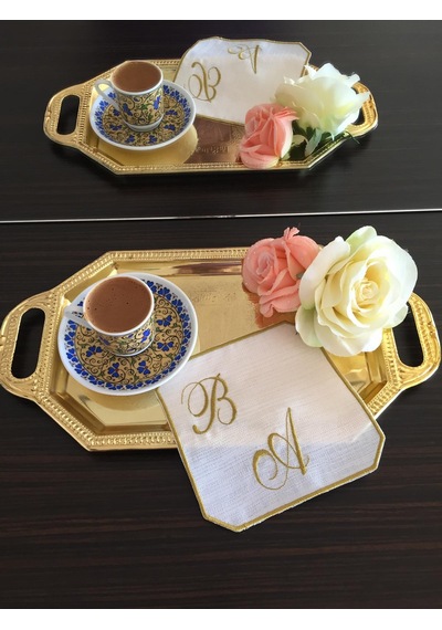 Kişiye Özel Nakışlı Söz, Nişan Mendili, Kahve Yanı Sunum Peçetesi