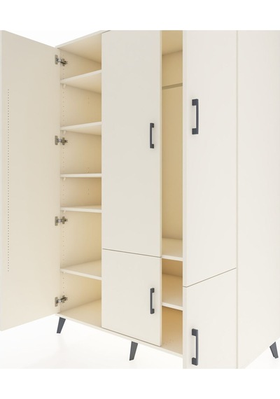 Kronos Dolap 7 Raflı 5 Kapaklı Tek Askılı 132x59x195 Aytaşı-a... Aytaşı