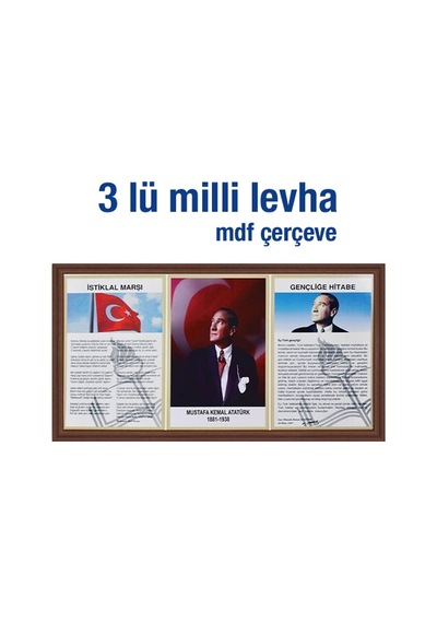 Üçlü Milli Levha Mdf Çerçeve - 45X90 Cm
