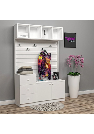 Peony Özel Ölçü Portmanto Mdf Sis Gri