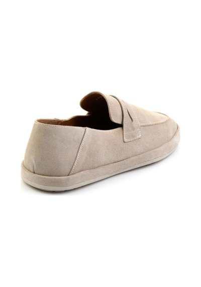 Bambi Bej Hakiki Deri Erkek Loafer Ayakkabı E01589240102 Bej