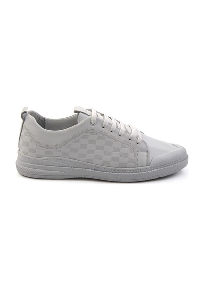 Bambi Beyaz Hakiki Deri Erkek Sneaker E01084240703 Beyaz